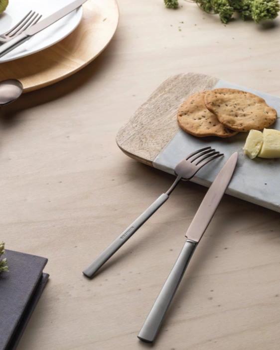 Столовые приборы VINTAGE anthracite chocolate mat 31 сталь 18/10, цвет серый и шоколад, матовый 24шт