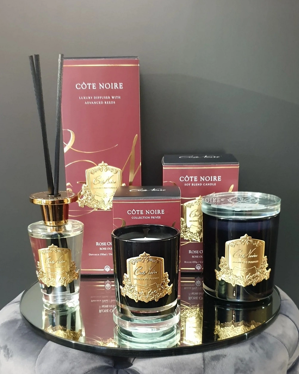 ROSE OUDДиффузор, золотой декор, 150 мл, ВхШхД 30х10,5х10,5 см