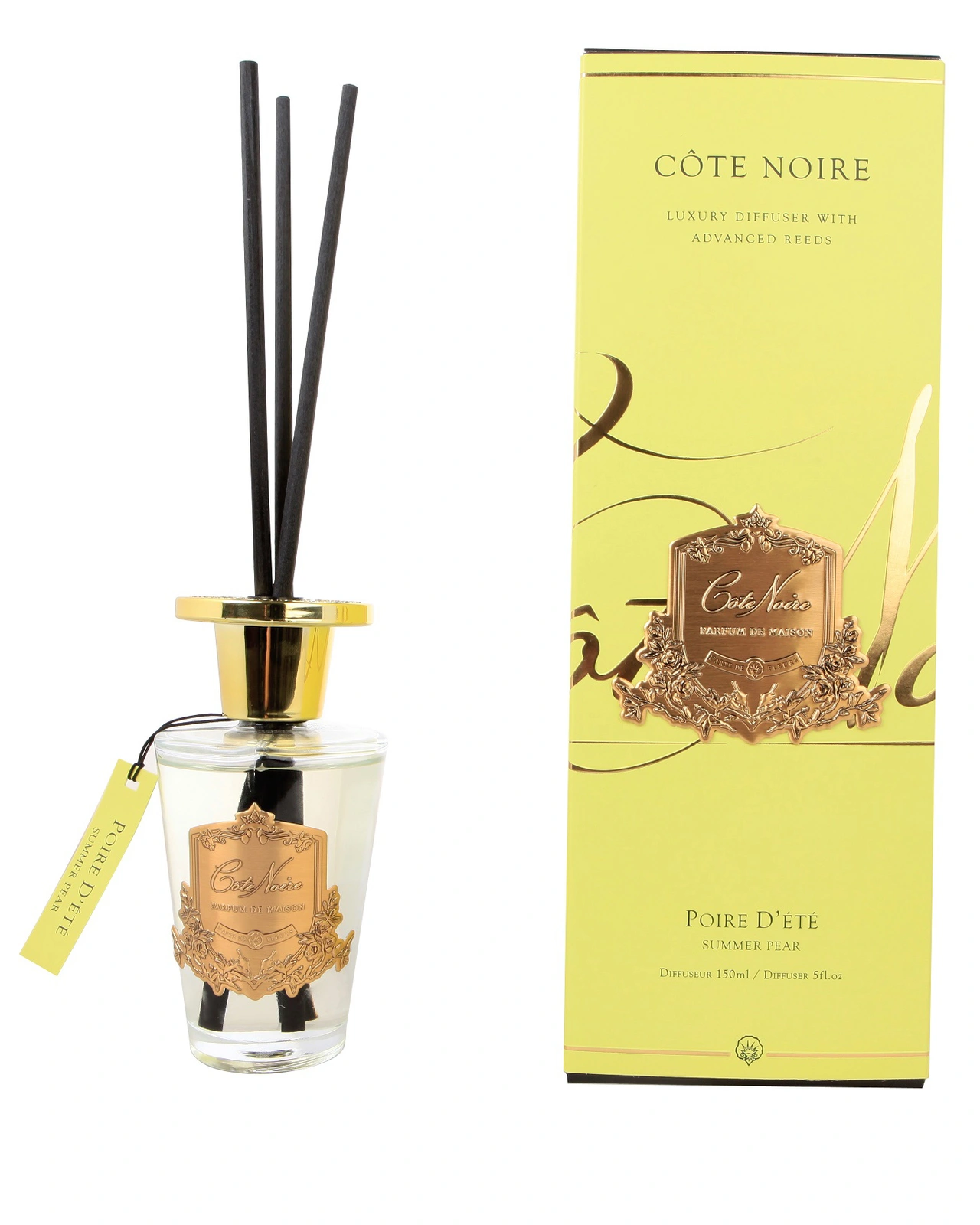 POIRE D'ETE Диффузор, золотой декор, 150 мл, ВхШхД 30х10,5х10,5 см