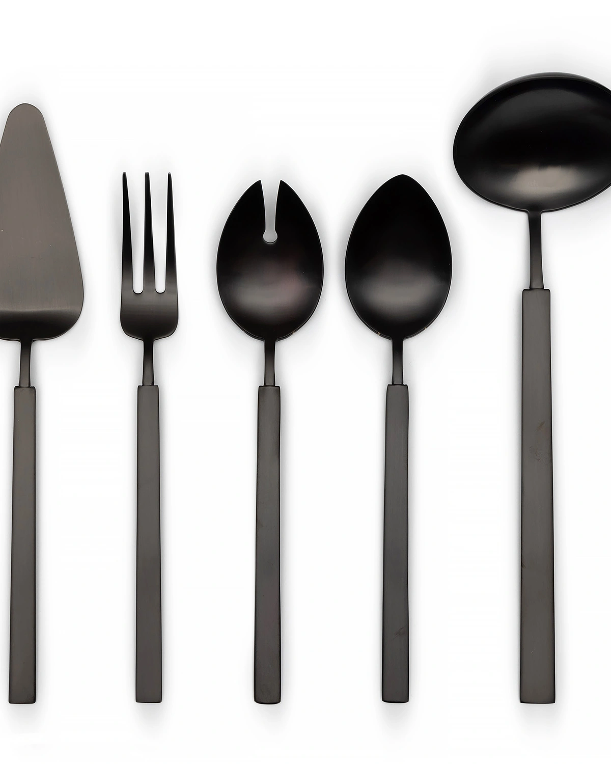 STICK SERVING SET BLACK Набор из 5 предметов , цвет черный (половник, сервировочные вилка, ложка, л