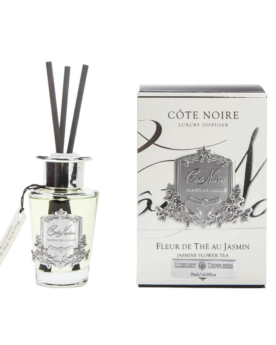FLEUR DE THE AU JASMIN Диффузор, серебряный декор, 90 мл, время работы 70-90 дней