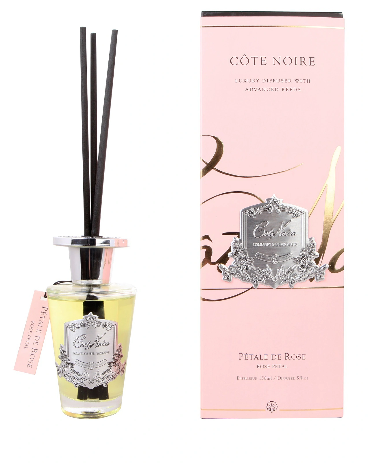 PETAL DE ROSE Диффузор, серебряный декор, 150 мл, ВхШхД 30х10,5х10,5 см