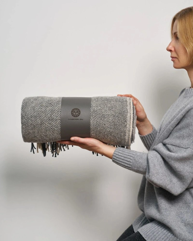 Плед "WOOLEN", шерсть 100% цвет: серо-графитовый
