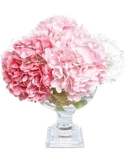 Provence Hydrangea BouquetБукет гортензий, розовый, 2 спрея по 10 мл , H.35 золотой декор
