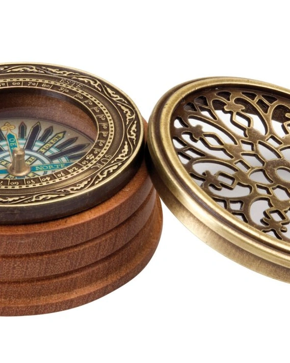 Морской компас Hemisferium Nautical Compass Lace диам 6,3 Н 2,8 см, бронза