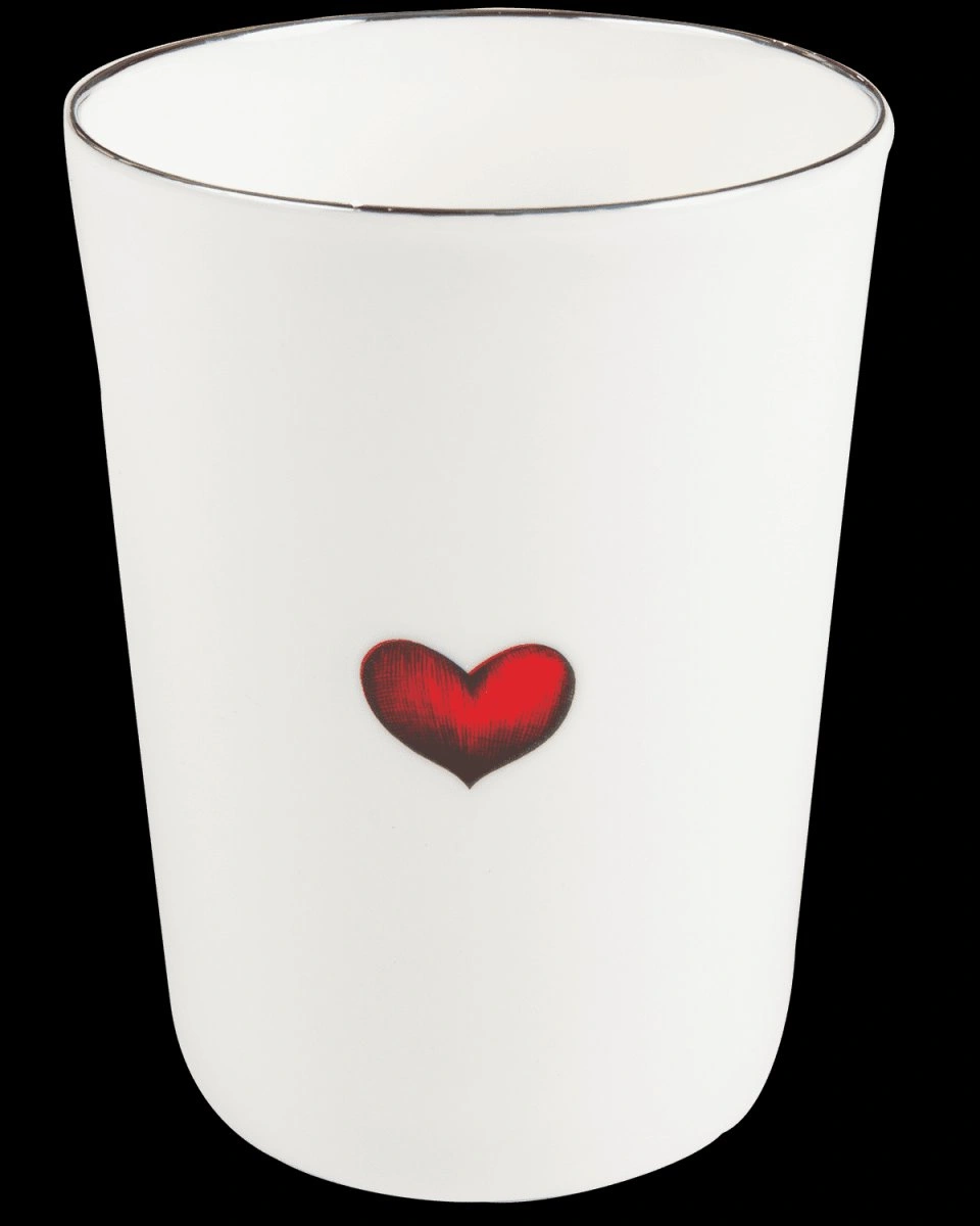 Стаканчик для зубных щеток Rory Dobner RED LOVE HEART, 7,5 h10 фарфор