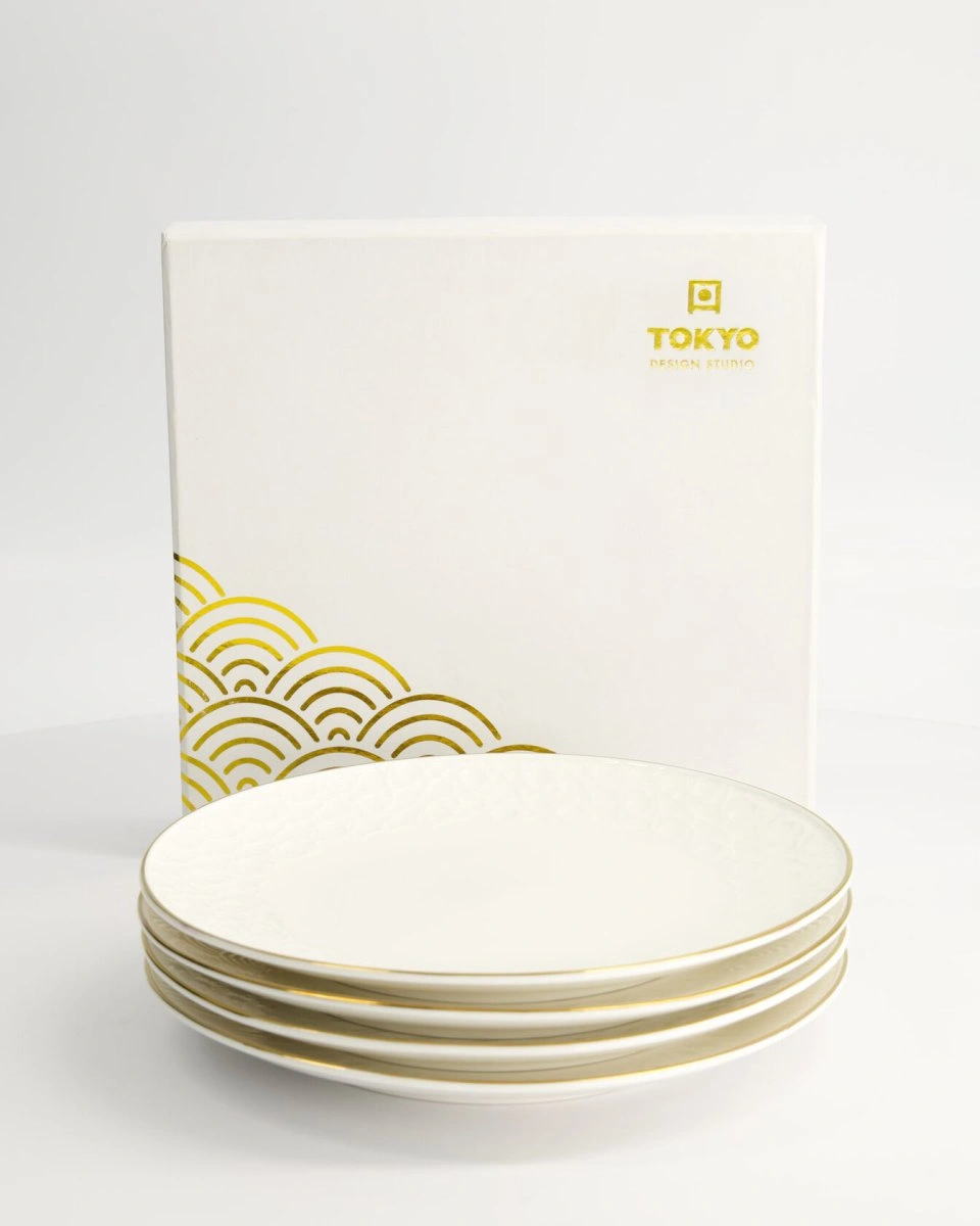 Набор тарелок Nippon White Gold 4 шт 19 см, фарфор