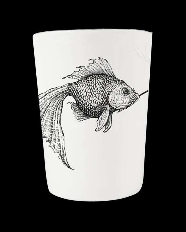 Стаканчик для зубных щеток Rory Dobner SMOKEY FISH, фарфор 7,5 h10