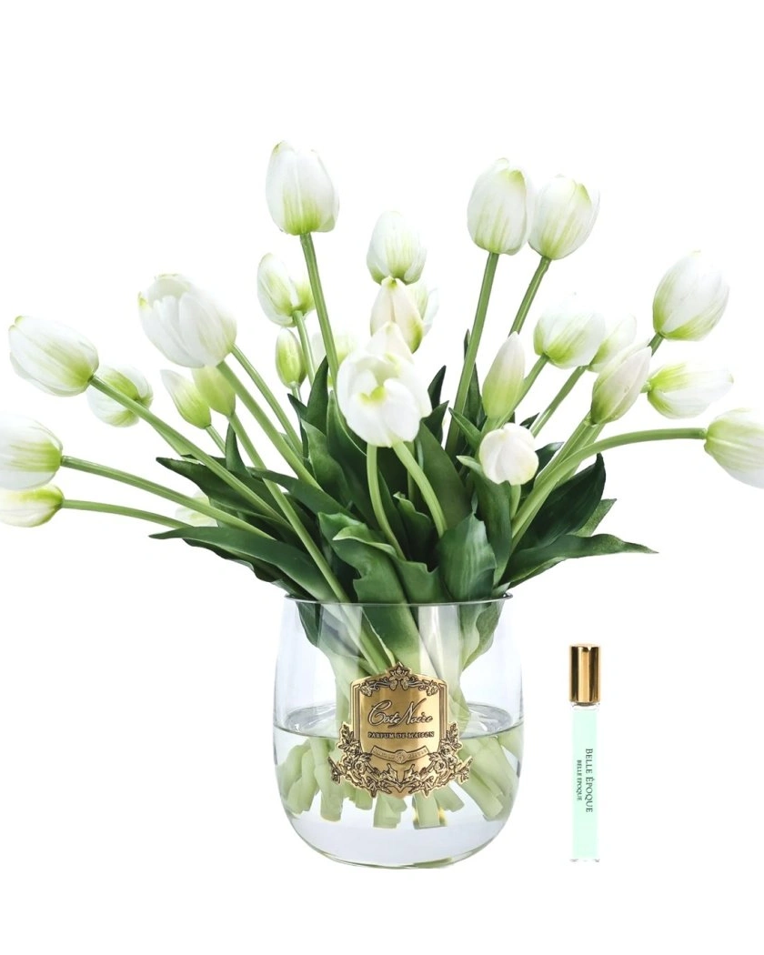 Букет тюльпанов Cote Noire Heritage tulips white, 1 спрей по 10 мл, 38 x 38 x 38