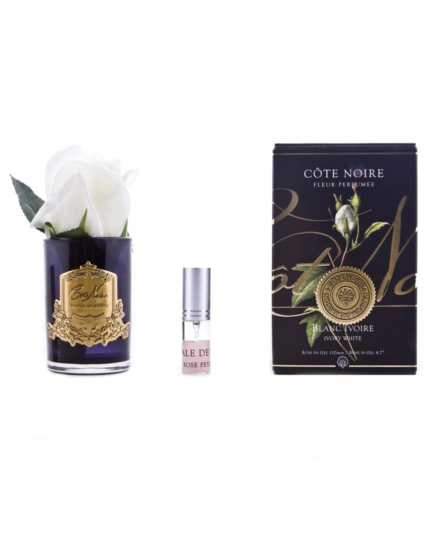 Бутон розы диффузор ROSE BUD ivory , слоновая кость, черная ваза, 1 спрей 5мл