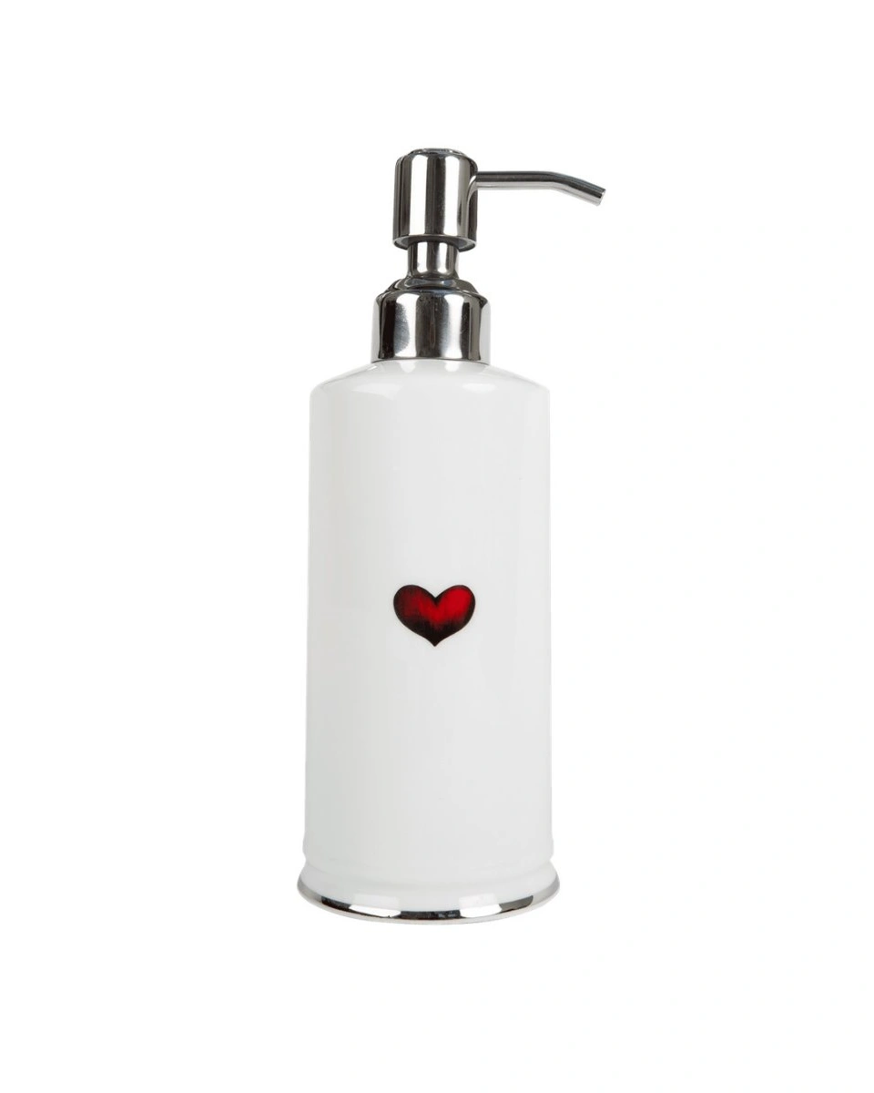 Дозатор жидкого мыла Rory Dobner RED LOVE HEART, 250 мл, фарфор