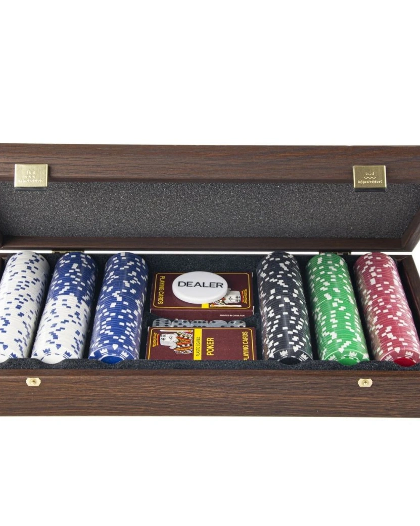 POKER SETНабор для покера (карты 300 шт ) темный орех 39х22 см