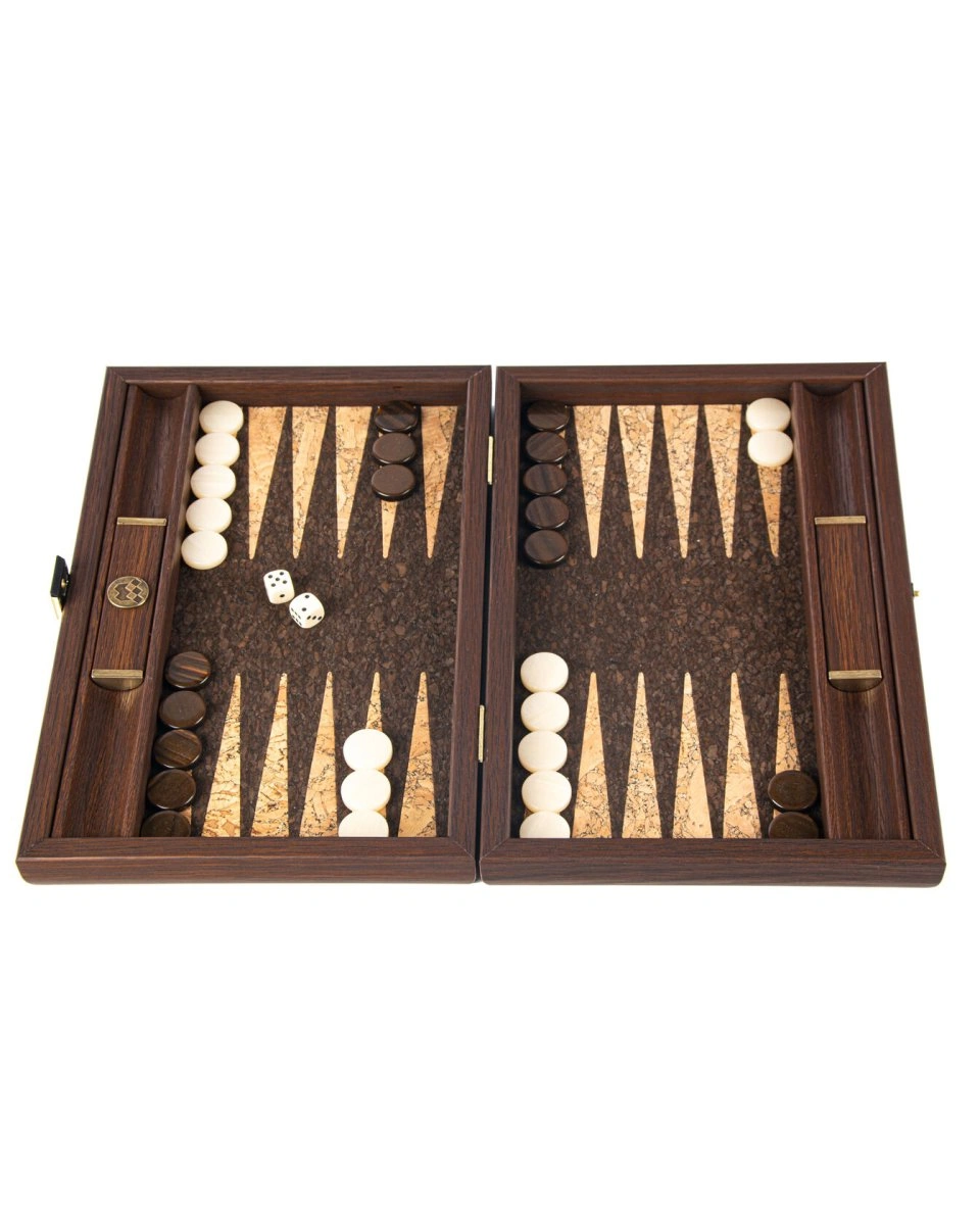 BACKGAMMON Нарды с боковыми стойками, 30x20см, отделка пробка
