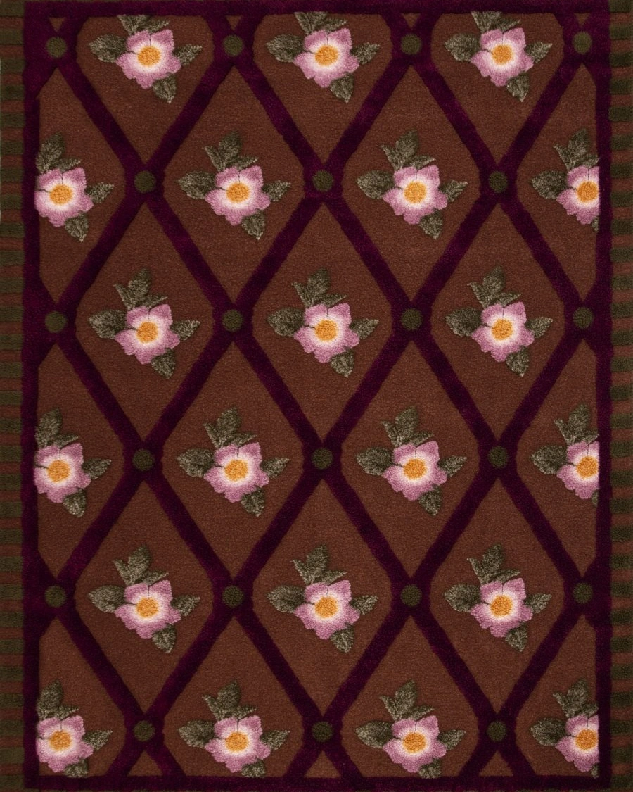 Ковер ROSE FLOWER, 150x200 шерcть 55% полиэстер 45%, подложка полиэстер 100% 1950 гр