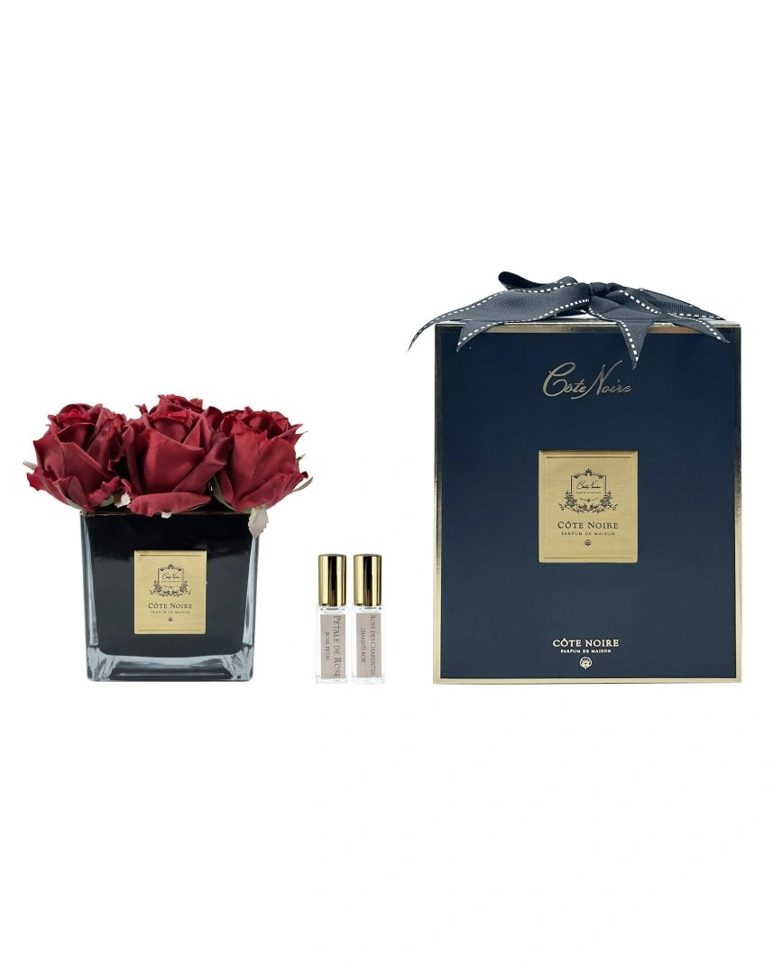 SQUARE 9 ROSE red blackБукет 9 роз, цвет красный, квадратная черная ваза
