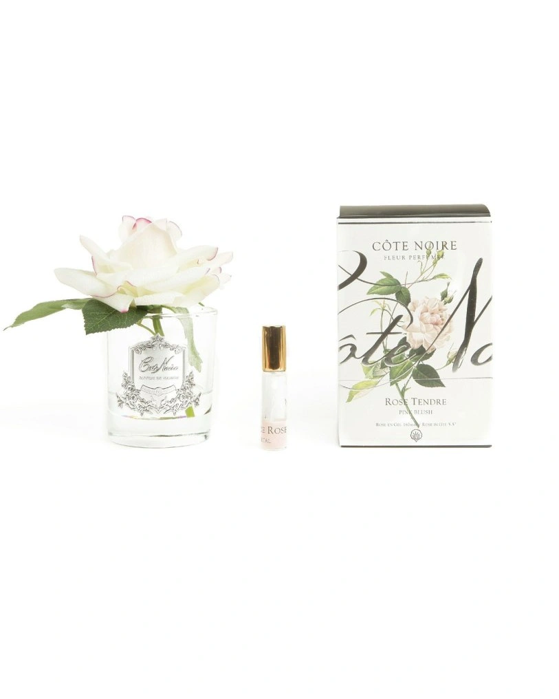 Роза-диффузор FRENCH ROSE blush, светло-розовый, прозрачная ваза, 1 спрей 10мл