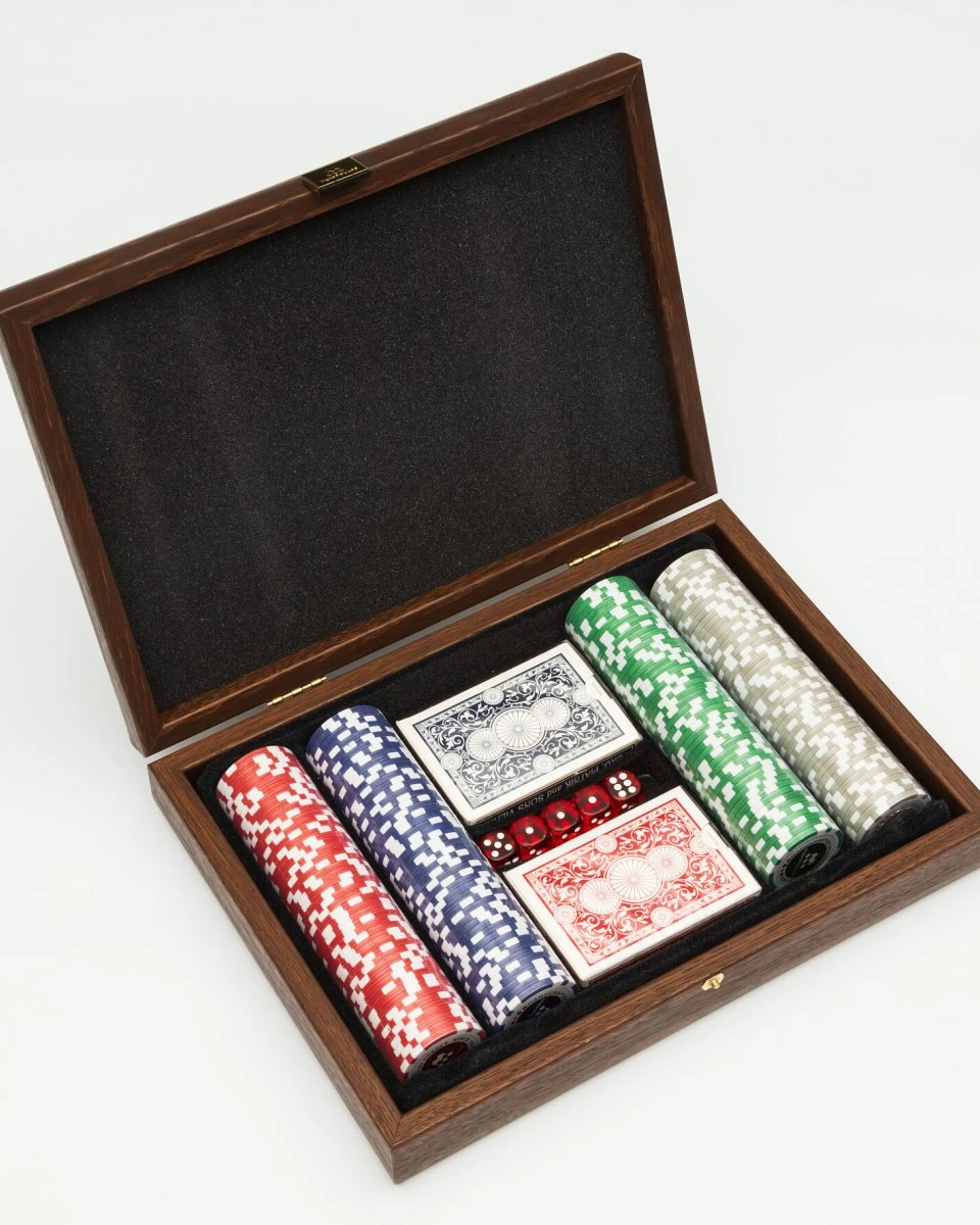 POKER SETНабор для покера (карты 200 шт ) темный орех, 39х22 см