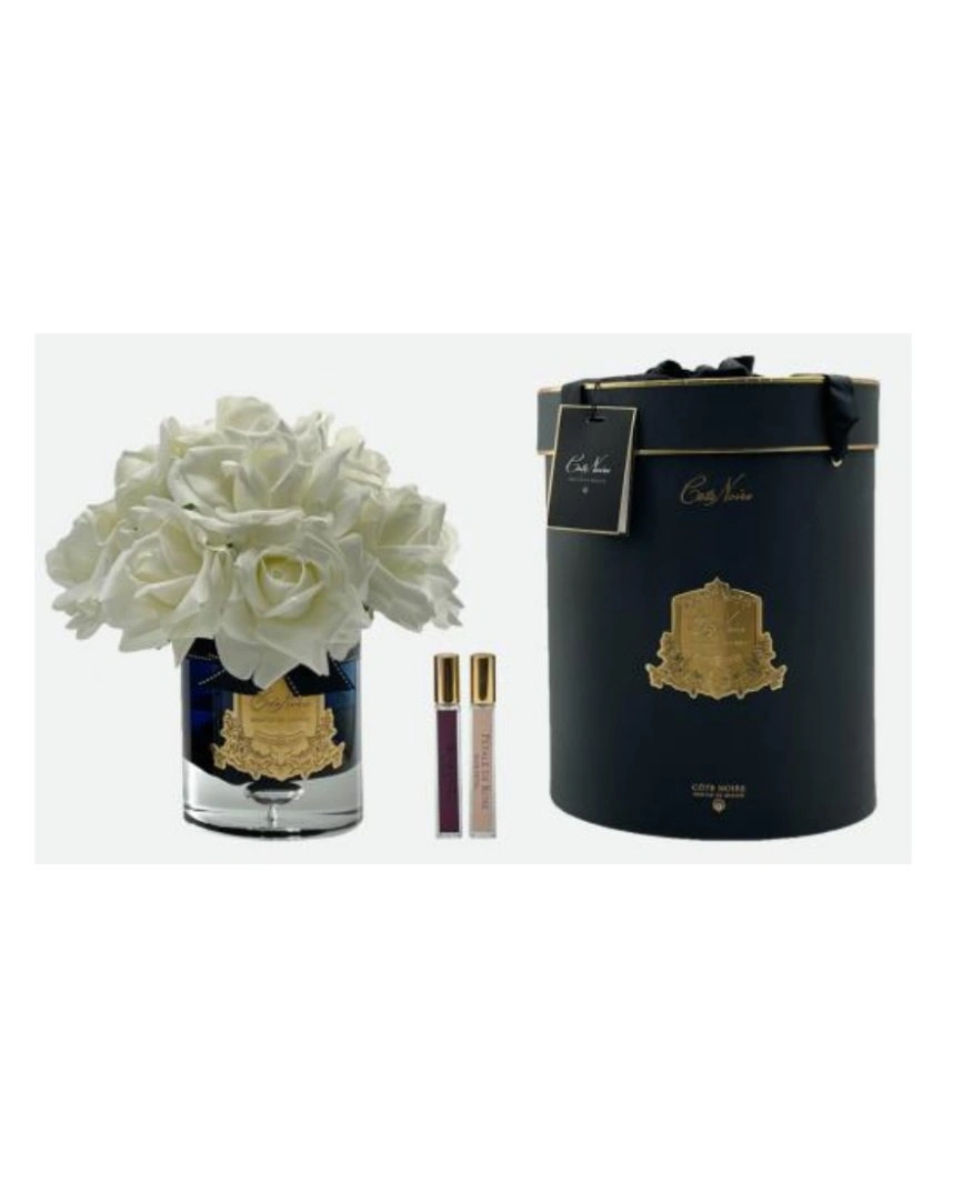 GRAND BOUQUET black glass white Большой букет роз, 2 спрея по 10 мл, черная ваза, белый , В