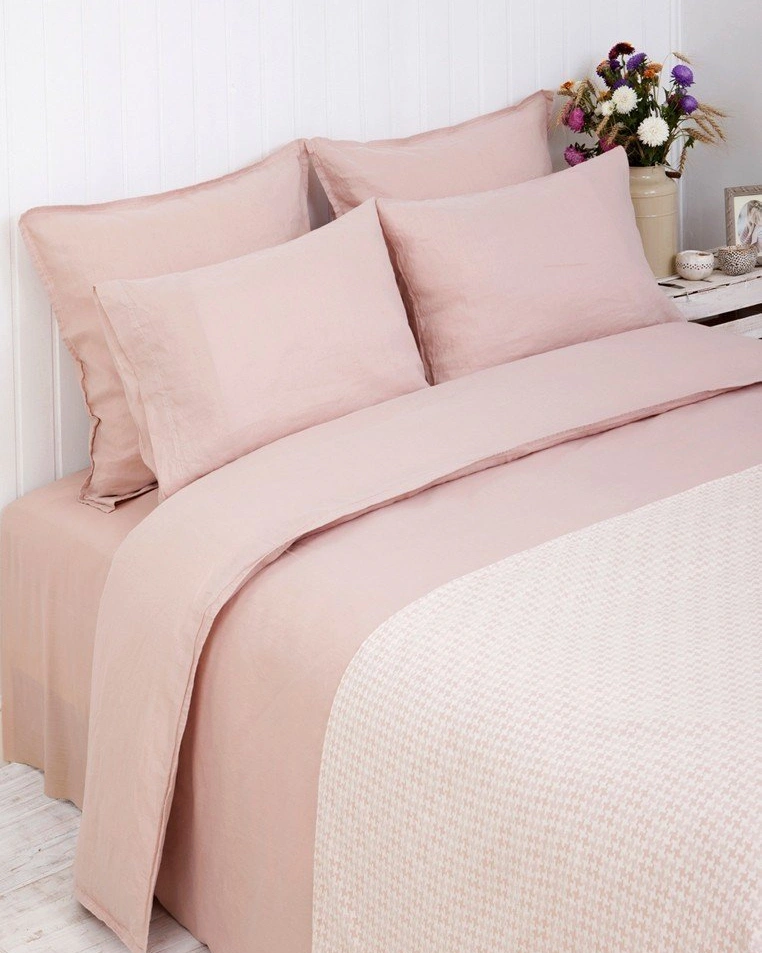 Комплект постельного белья LINEN 50%лен/50%хлопок, розовый