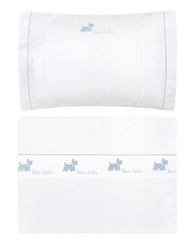 Чехол для бортика "СОБАЧКИ NEW ", белый/голубой