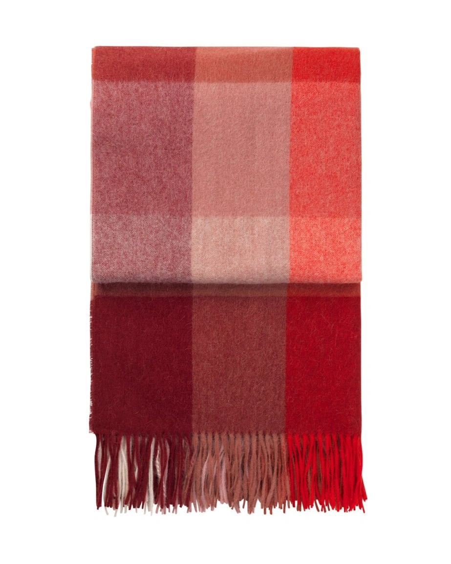 INCA stones RED Плед 130/200 , 50% альпака + 40% овечья шерсть + 10% микрофибра, 560 гр
