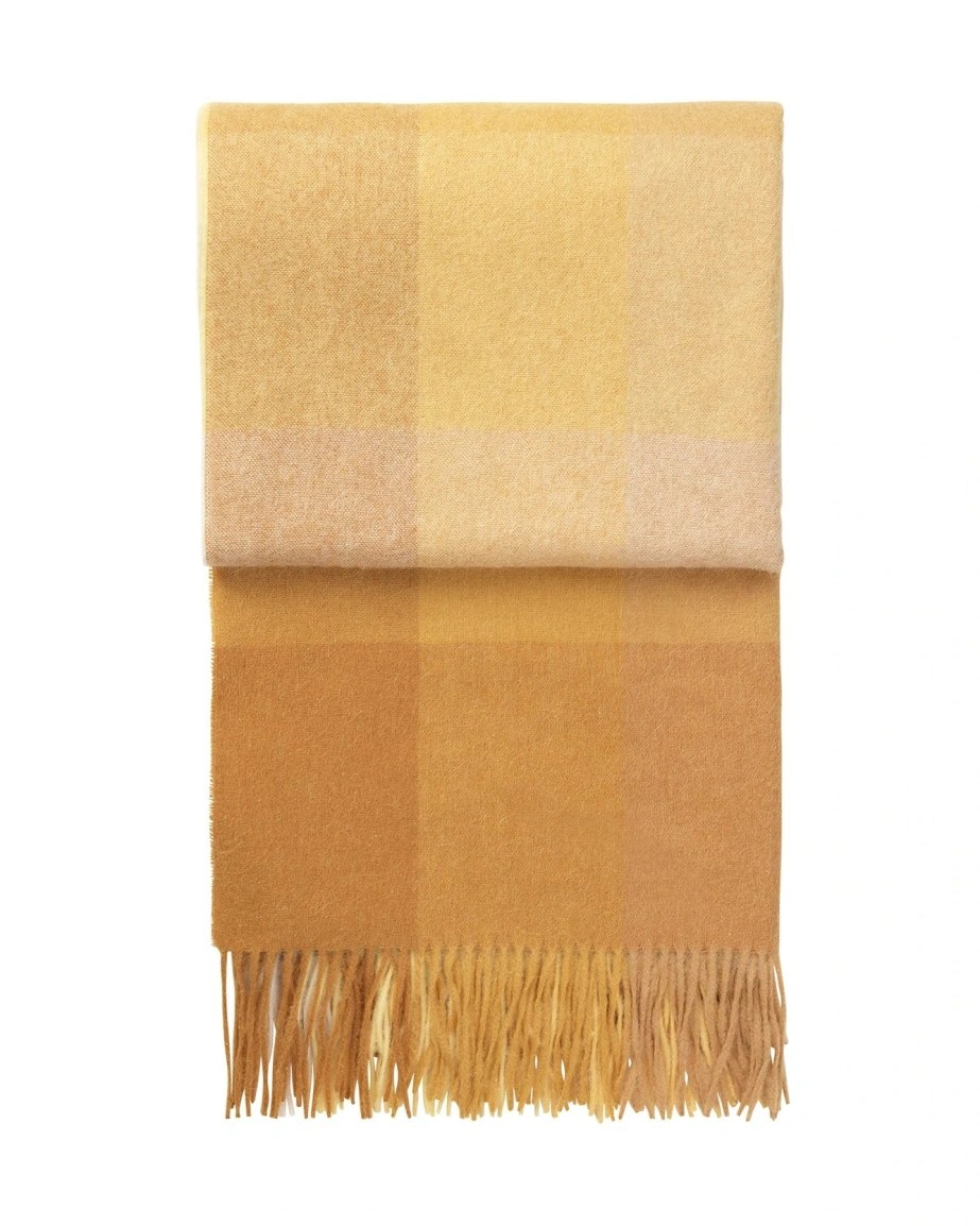 INCA yellow Плед 130/200 , 50% альпака + 40% овечья шерсть + 10% микрофибра, 560 гр