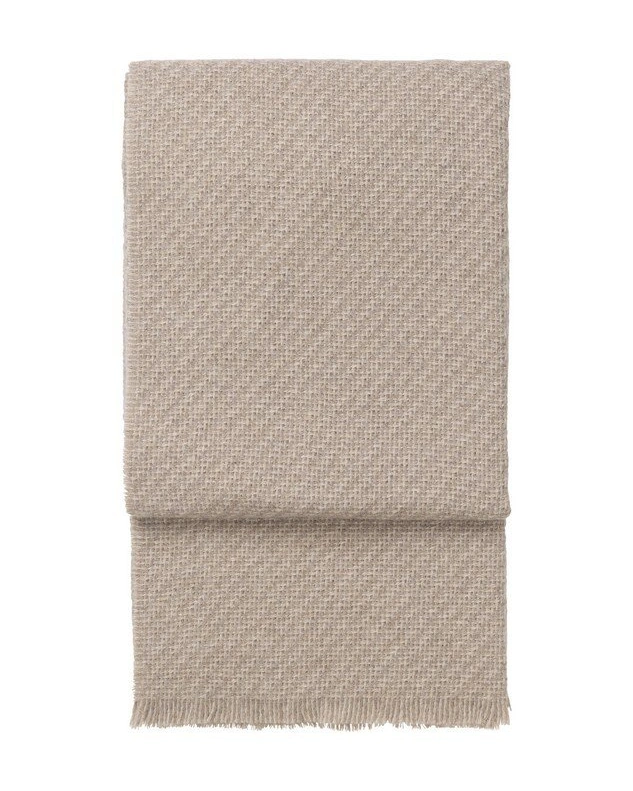 DIAGONAL beige/ latte Плед 130/190 35% альпака + 35% шерсть + 30% микрофибра 790 гр