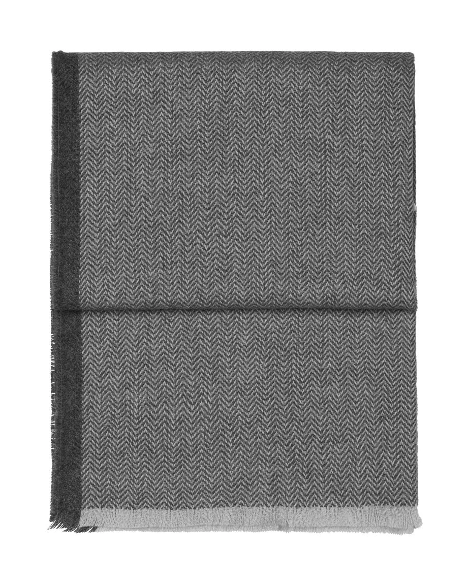 Herringbone light grey/grey Плед 130/190 беби альпака 100% , 470 гр