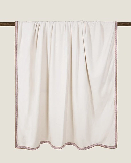 Плед Frati SOFT BAMBOO NEVE с тесьмой Coco, кремовый, 160х200, бамбук 40% полиэстер 60%, 910г