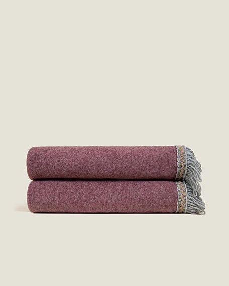 Плед Frati SOFT BAMBOO GRANATA с тесьмой Rousseau, гранатовый, 160х200, бамбук 40% полиэстер 60%, 82