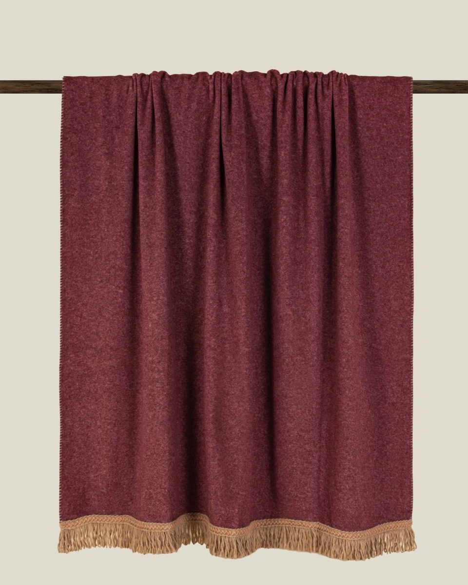 Плед Frati SOFT BAMBOO BURGUNDY с тесьмой Matisse, бордовый, 160х200, бамбук 40% полиэстер 6