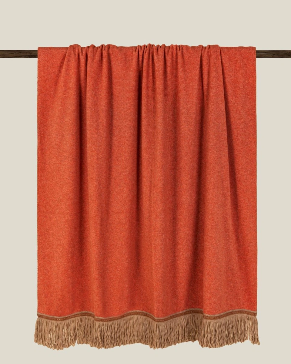 Плед SOFT BAMBOO APRICOT с тесьмой BRIGITTE, оранжевый, 160х200, бамбук 40% полиэстер 60%, 820г