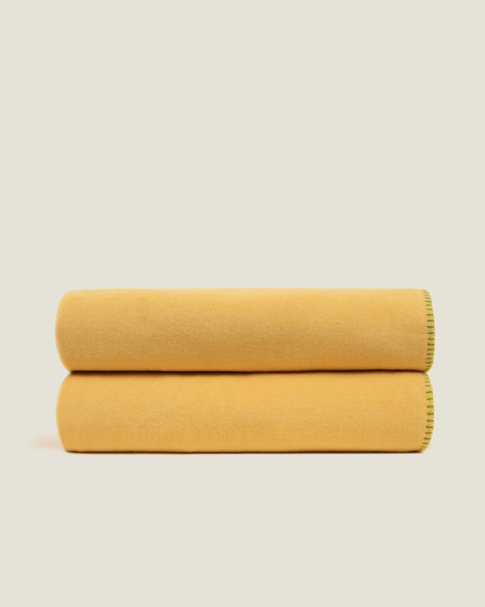 Плед Frati SOFT VISCOSE SENAPE, желтый, 130x160, вискоза 30% полиэстер 70%, 510г