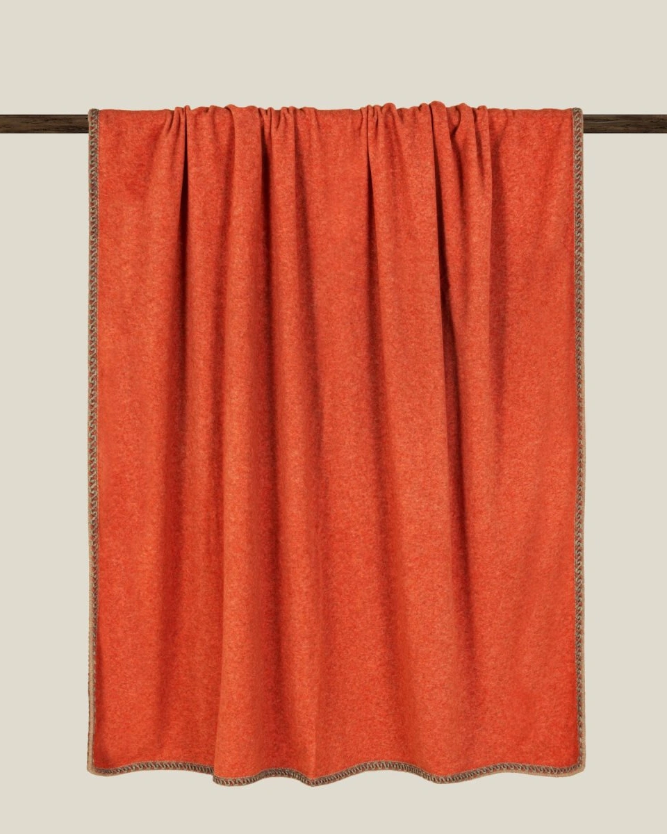 Плед Frati SOFT BAMBOO APRICOT с тесьмой Coco, оранжевый, 160х200, бамбук 40% полиэстер 60%, 910г