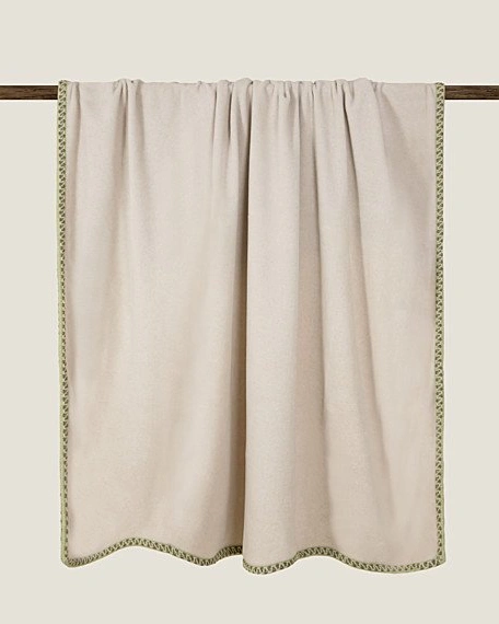 Плед Frati SOFT BAMBOO NOCCIOLA с тесьмой Coco, бежевый, 160х200, бамбук 40% полиэстер 60%, 910г