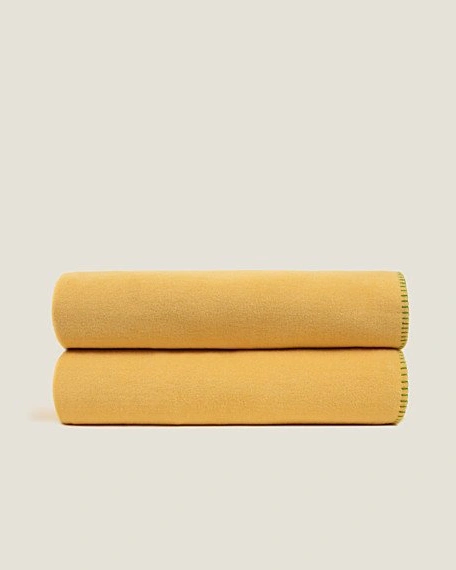Плед Frati SOFT VISCOSE SENAPE, желтый, 160x200, вискоза 30% полиэстер 70%, 510г
