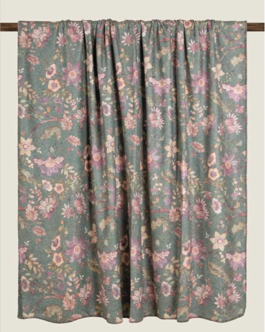 Плед Frati SOFT BAMBOO ENGLISH MORRIS GREEN, зеленый, 150х200, бамбук 40% полиэстер 60%, 720г