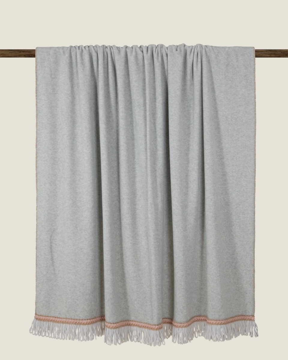 Плед Frati SOFT BAMBOO GRIGIO PERLA с тесьмой Matisse, серый с оранжевым, 160х200, бамбук 40% полиэ