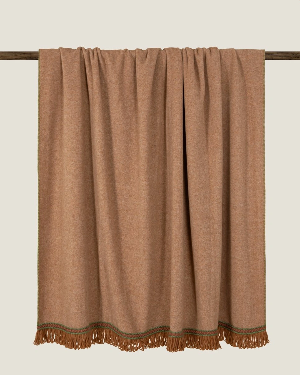 Плед Frati SOFT BAMBOO BISCOTTO с тесьмой Matisse, желто-коричневый, 160х200, бамбук 40% полиэстер 6
