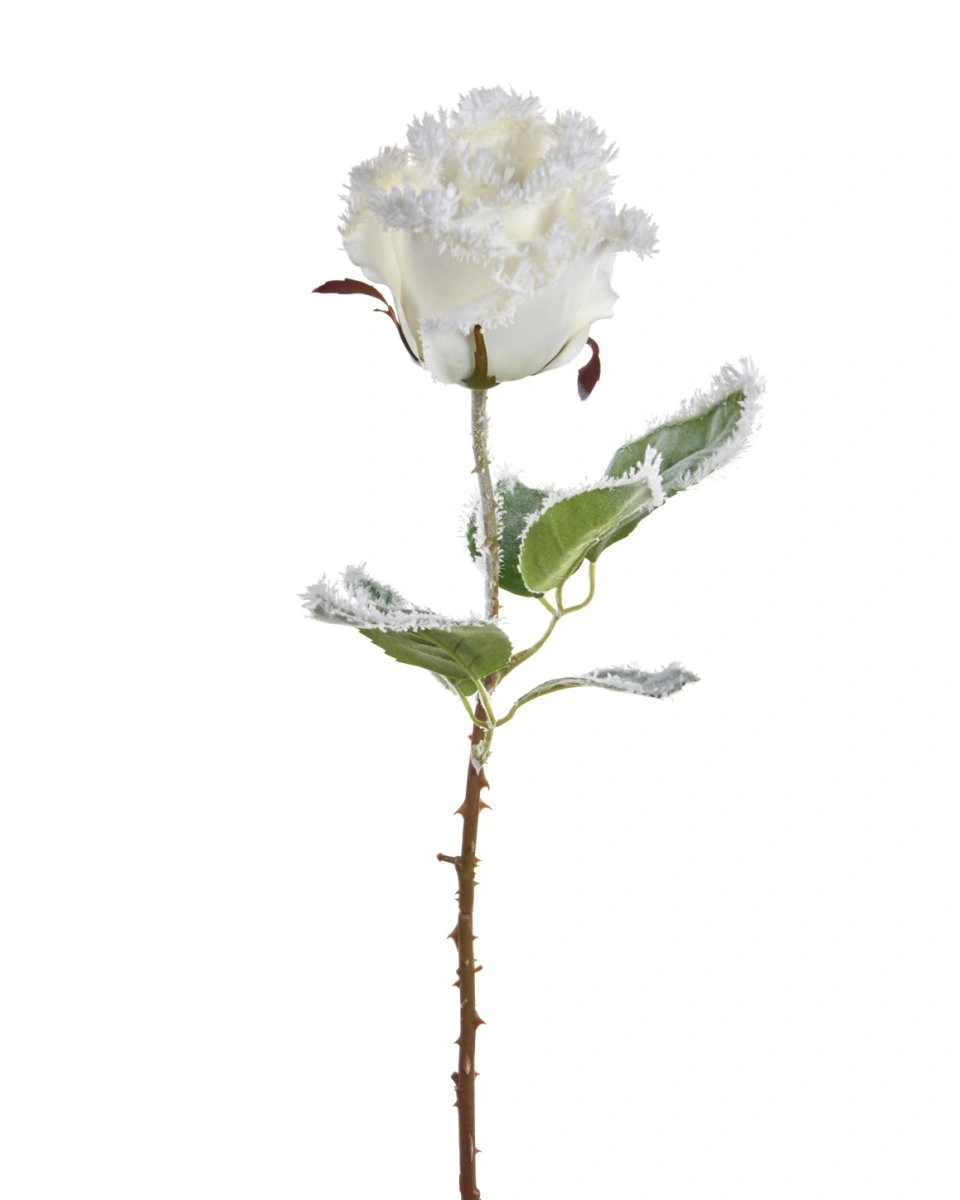 SNOW ROSE Белая роза на стебле, декор, 53 см
