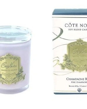 Свеча CHAMPAGNE ROSE450 гр , розовый стаканчик, золотой декор 16х10,5х10,5 см время горения