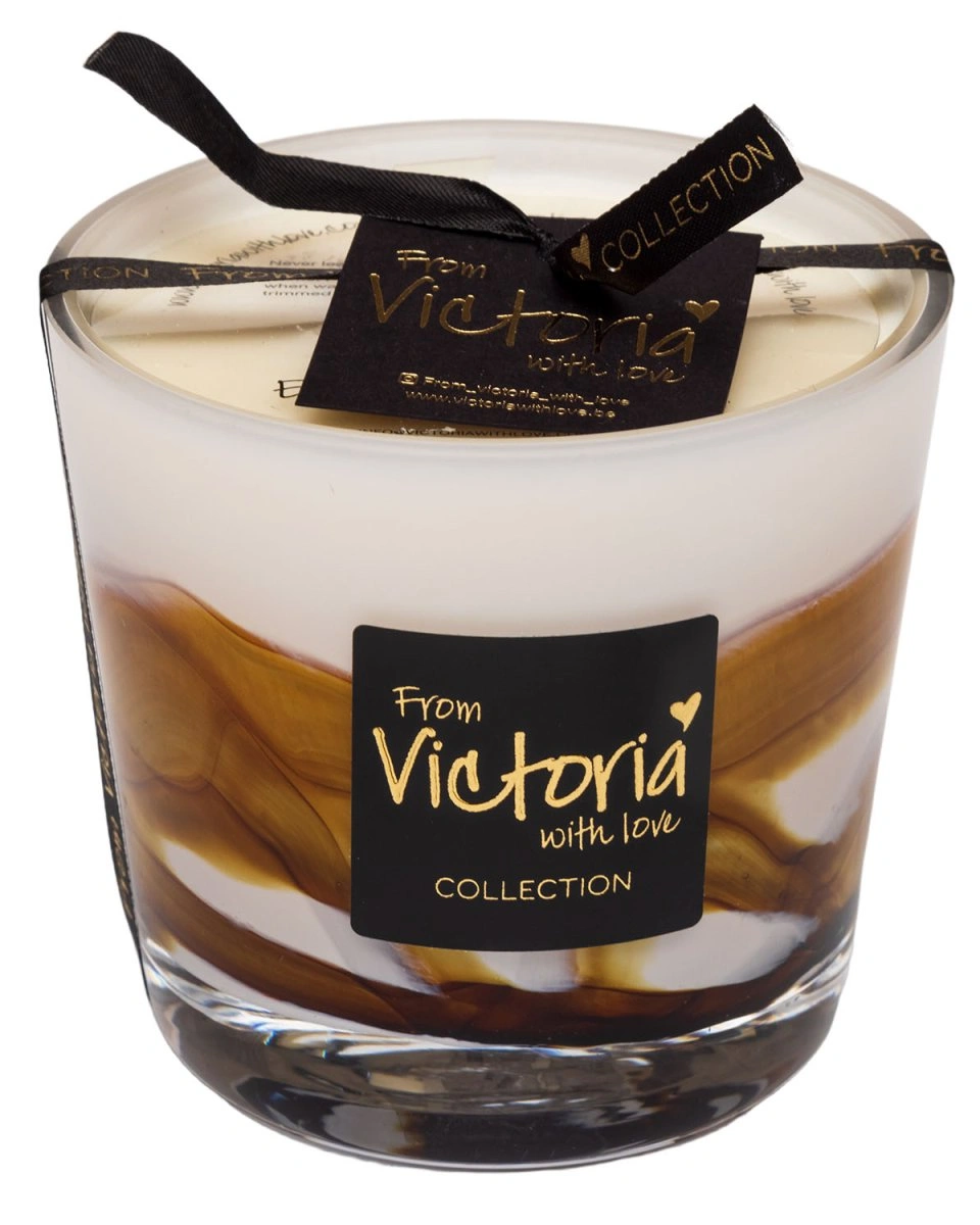 Свеча ароматическая Victoria with Love Wave brown 400гр, выдувное стекло