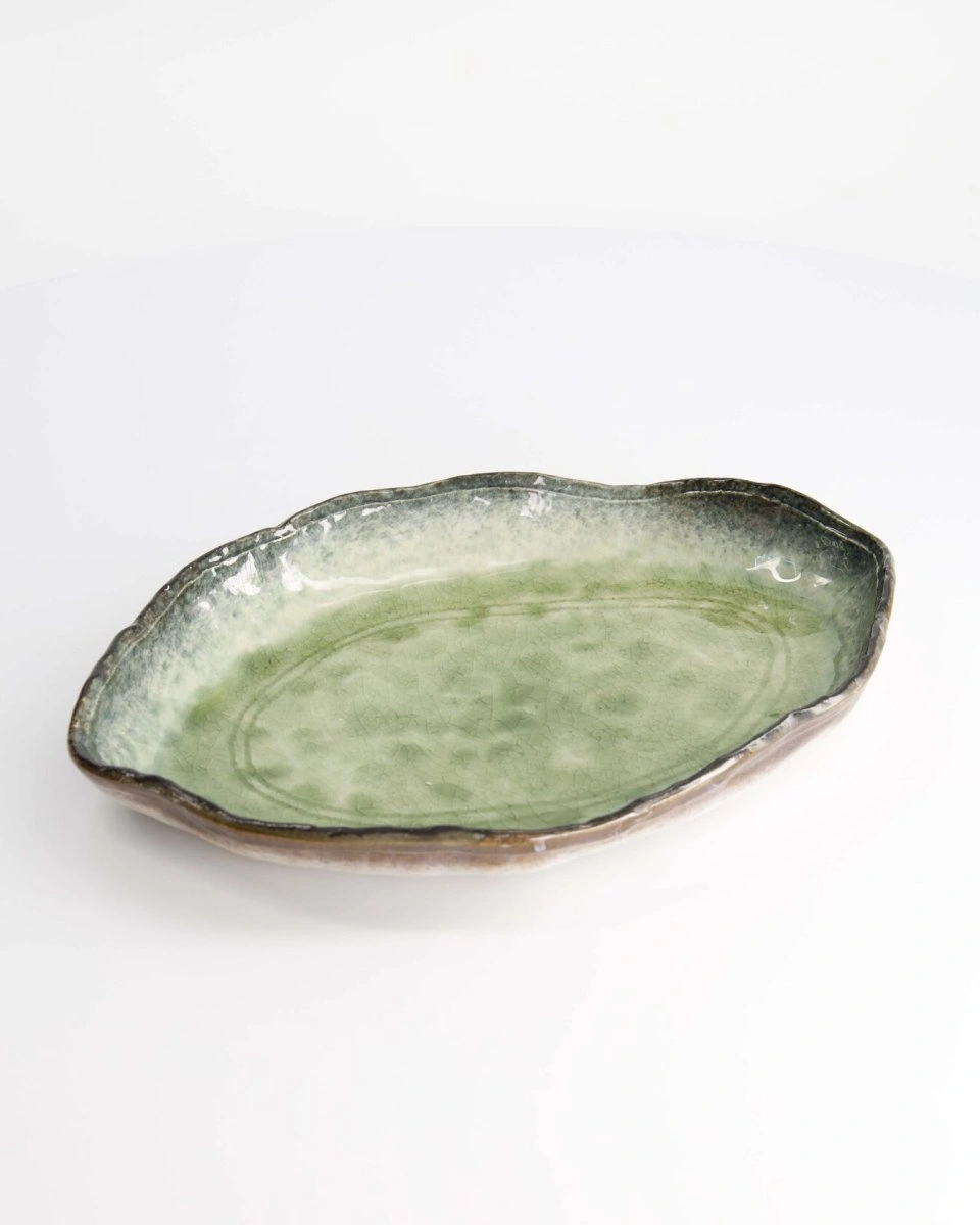 Тарелка Yamasaku Green Oblong 25,8x18,4x3,6см, керамика