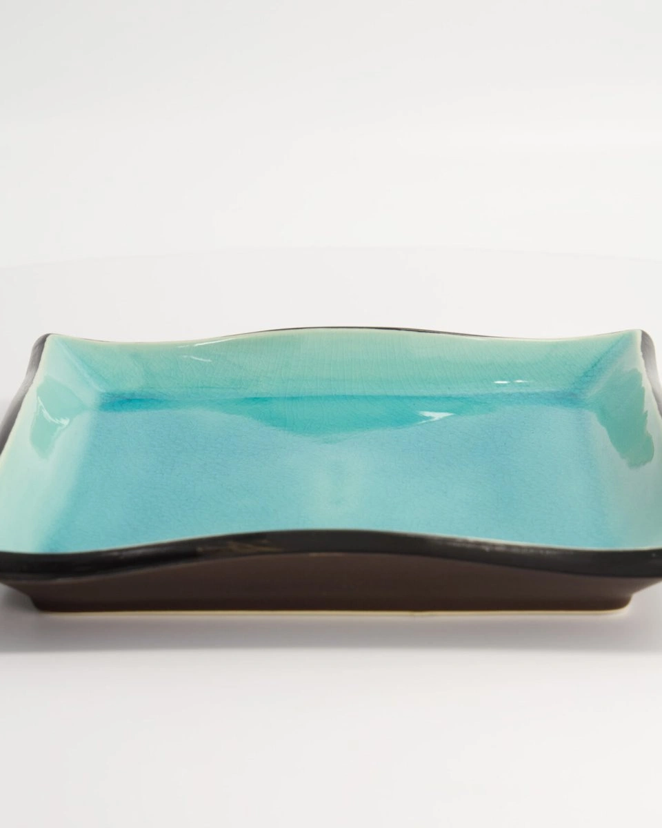 Тарелка Glassy Turquoise 22,2x22,2x3,2см, керамика