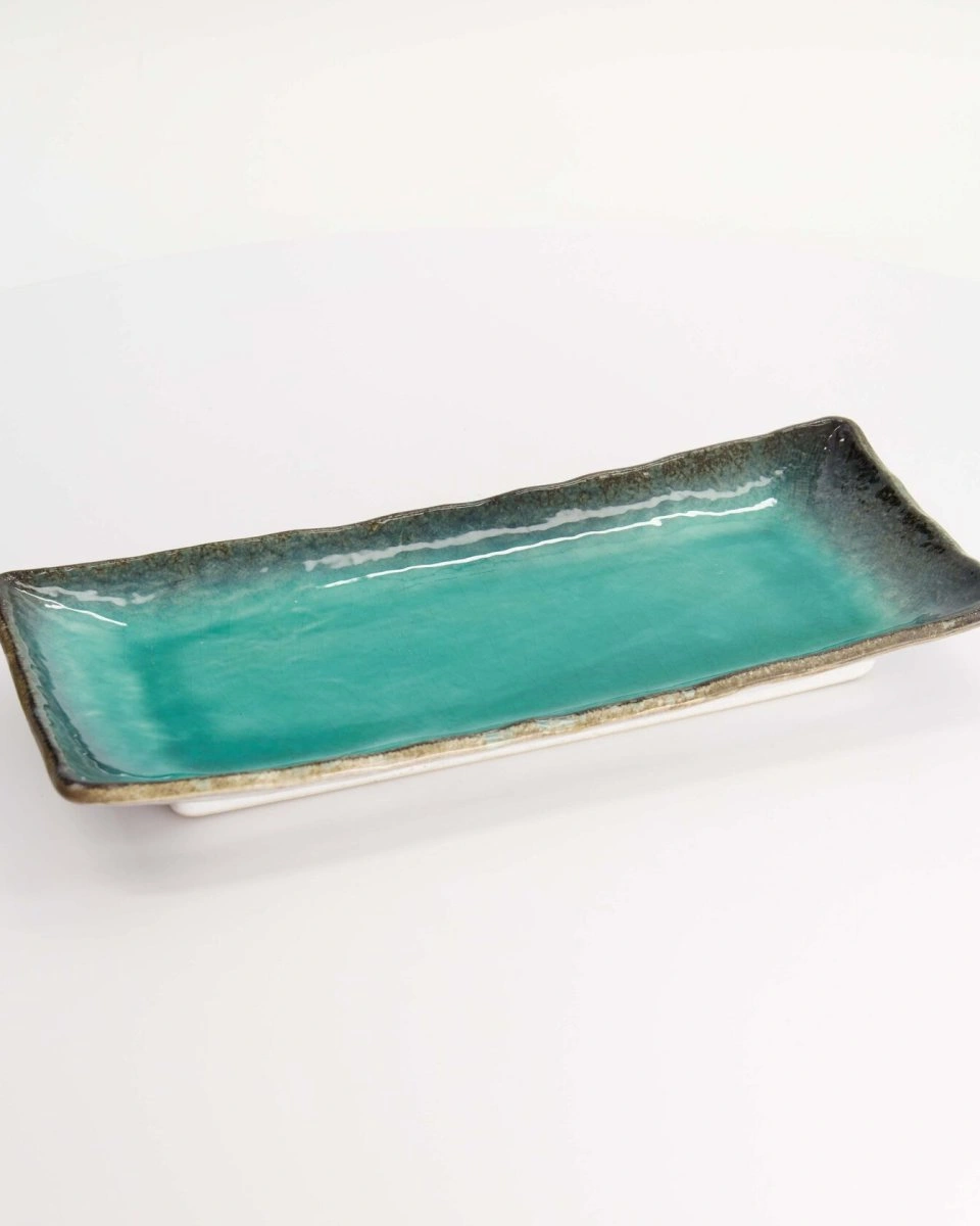 Тарелка Yamasaku Green Oblong 25,8x18,4x3,6см, керамика