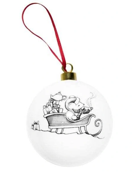 Шарик Rory Dobner MOUSE IN SLEIGH 8 см, фарфор