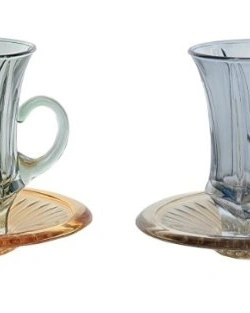 Набор чайных пар ADA TEA PAIR4шт, стекло, 180 мл, H 10