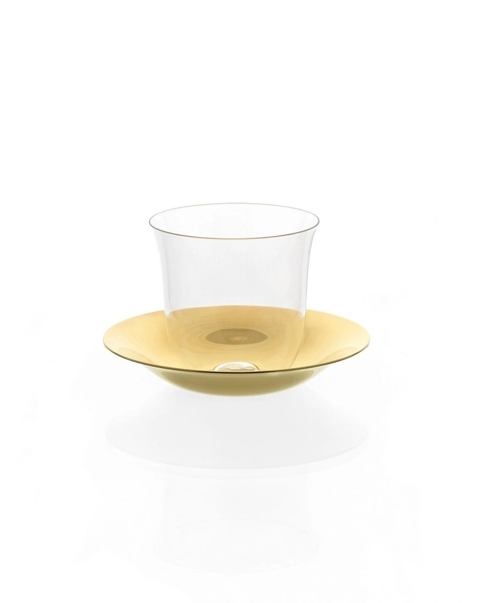 LILY MOKKA CUP with saucer Чашечка для кофе, Блюдце из позолоченной латуни диам 65 мм, высота 69 мм