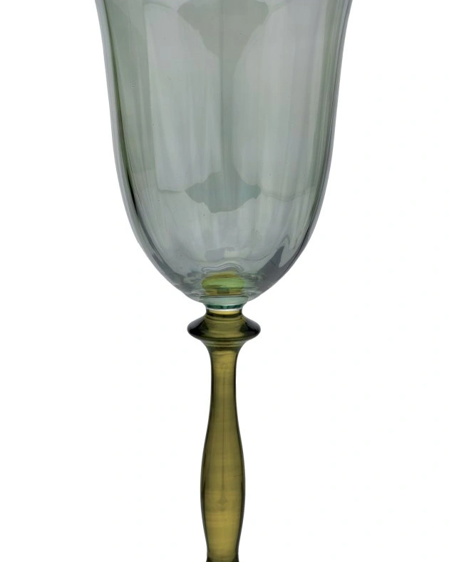 Набор бокалов для вина Cre Art Angelica-01, 6шт, зеленый, стекло, 200мл, h.22,5