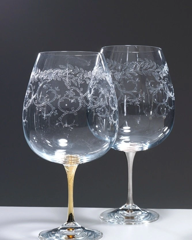 Набор бокалов для вина Cre Art Magnum Set, 2 шт, золото, серебро, H 26, стекло